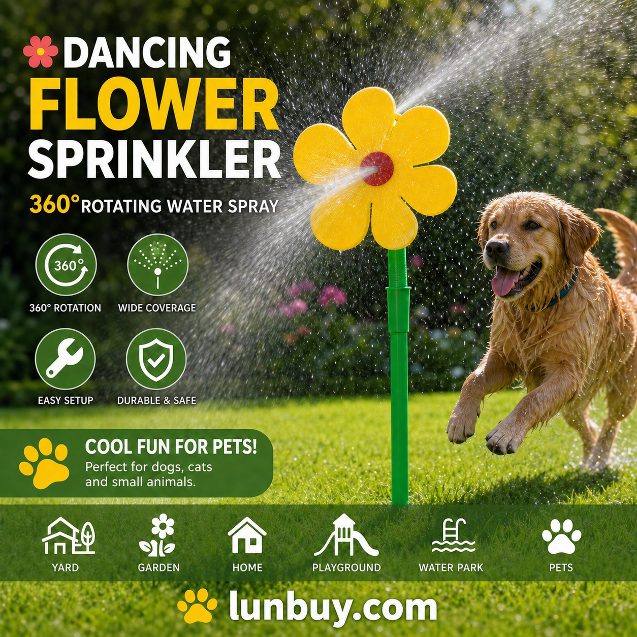 ✨️Boost your courtyard happiness! 360° Rotating Dancing Flower Sprinkler-Funny Dancing Flower Yard Lawn Sprinkler