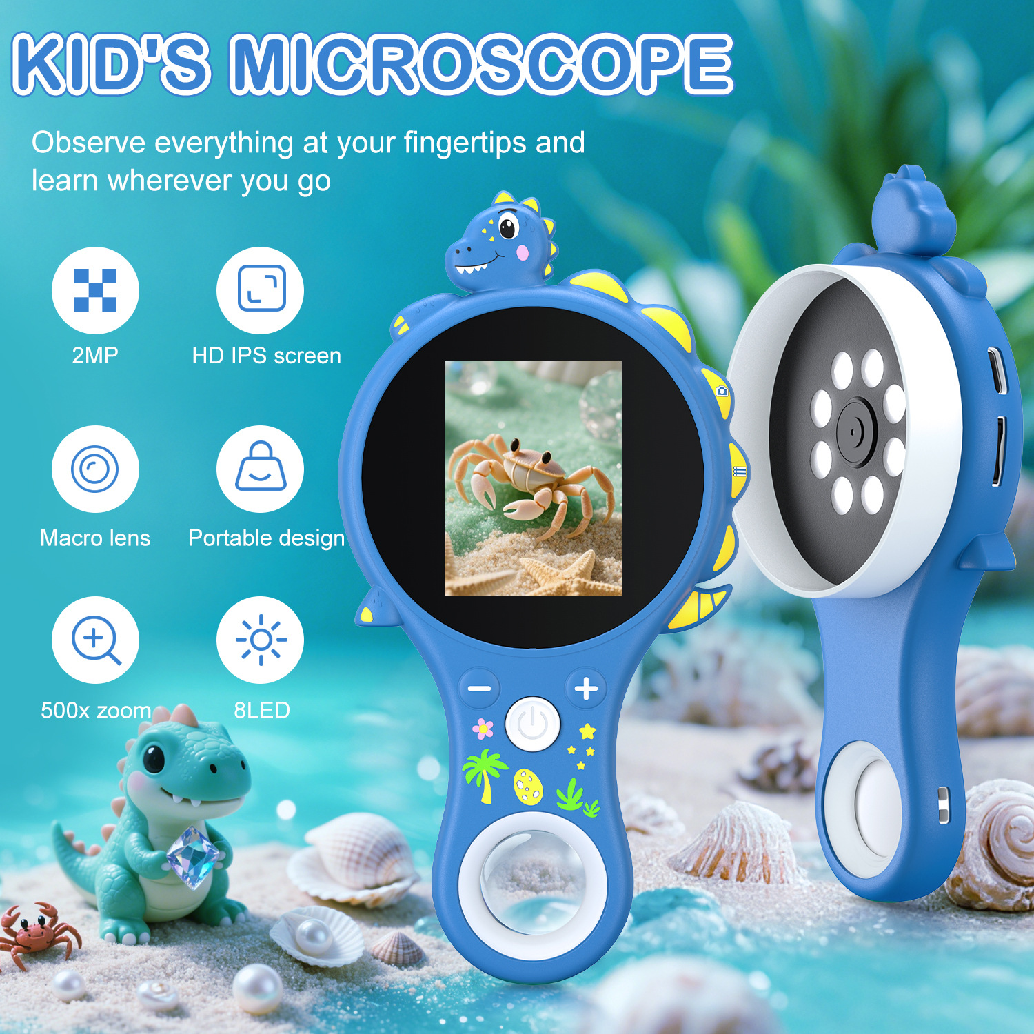 Kids Digital Video Microscope with Screen – Portable Science Explorer for Little Investigators