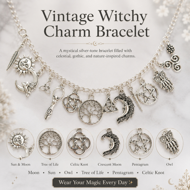 Vintage Witchy Charm Bracelet