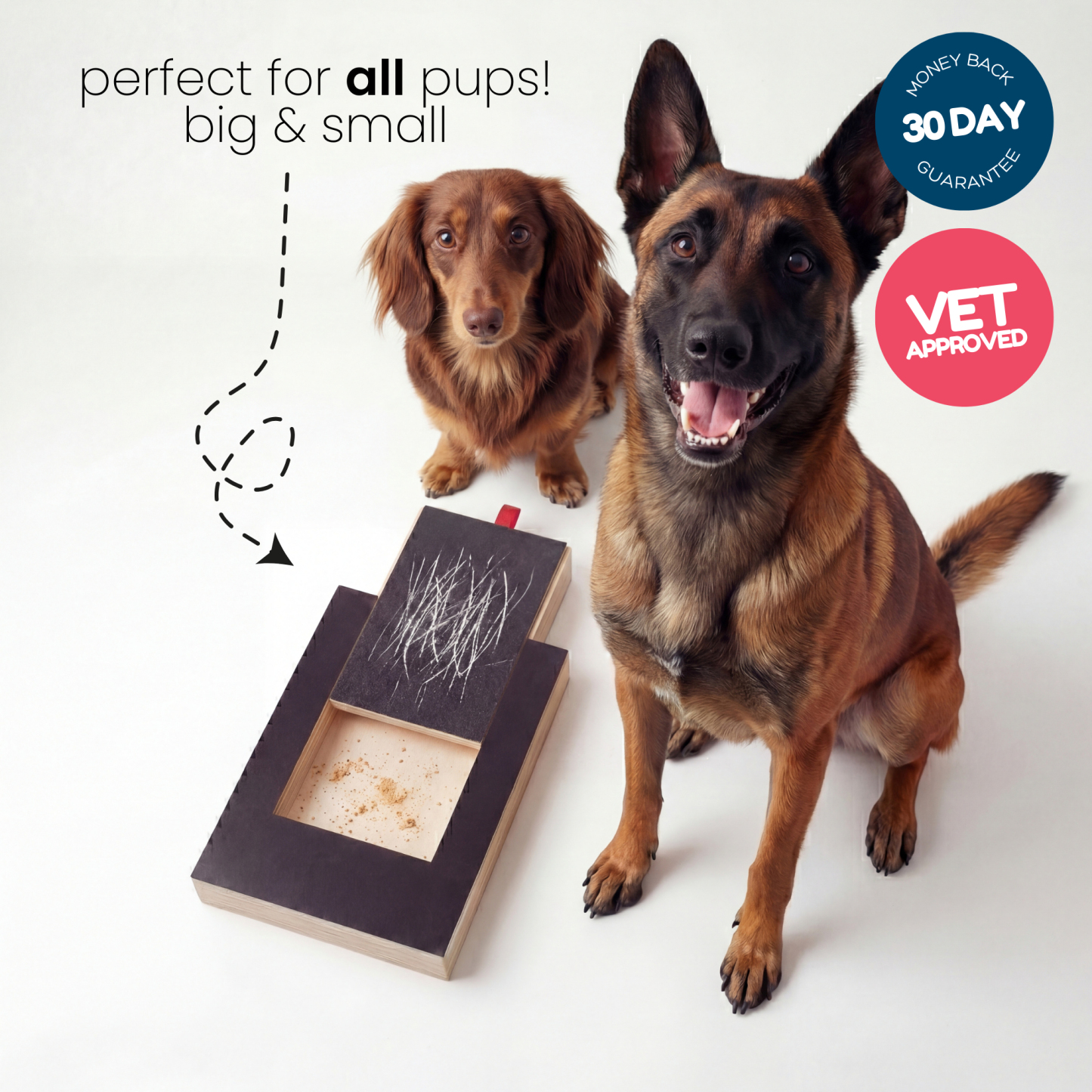 Dog Nail Scratch Board - with Treat Draw- Dog Scratch Pad for Nails – Durable Wooden Nail Filing Board with Treat Drawer
