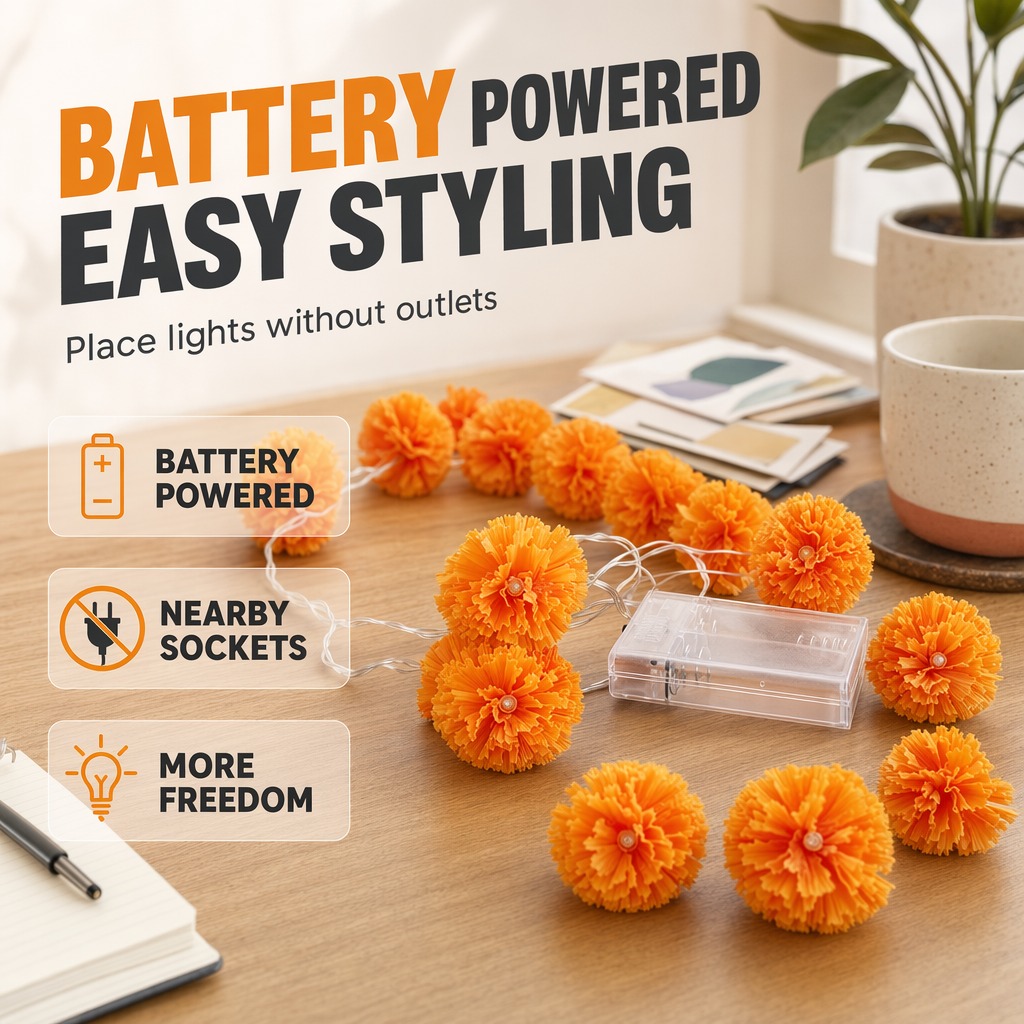 Mexican Marigold Flower String Lights