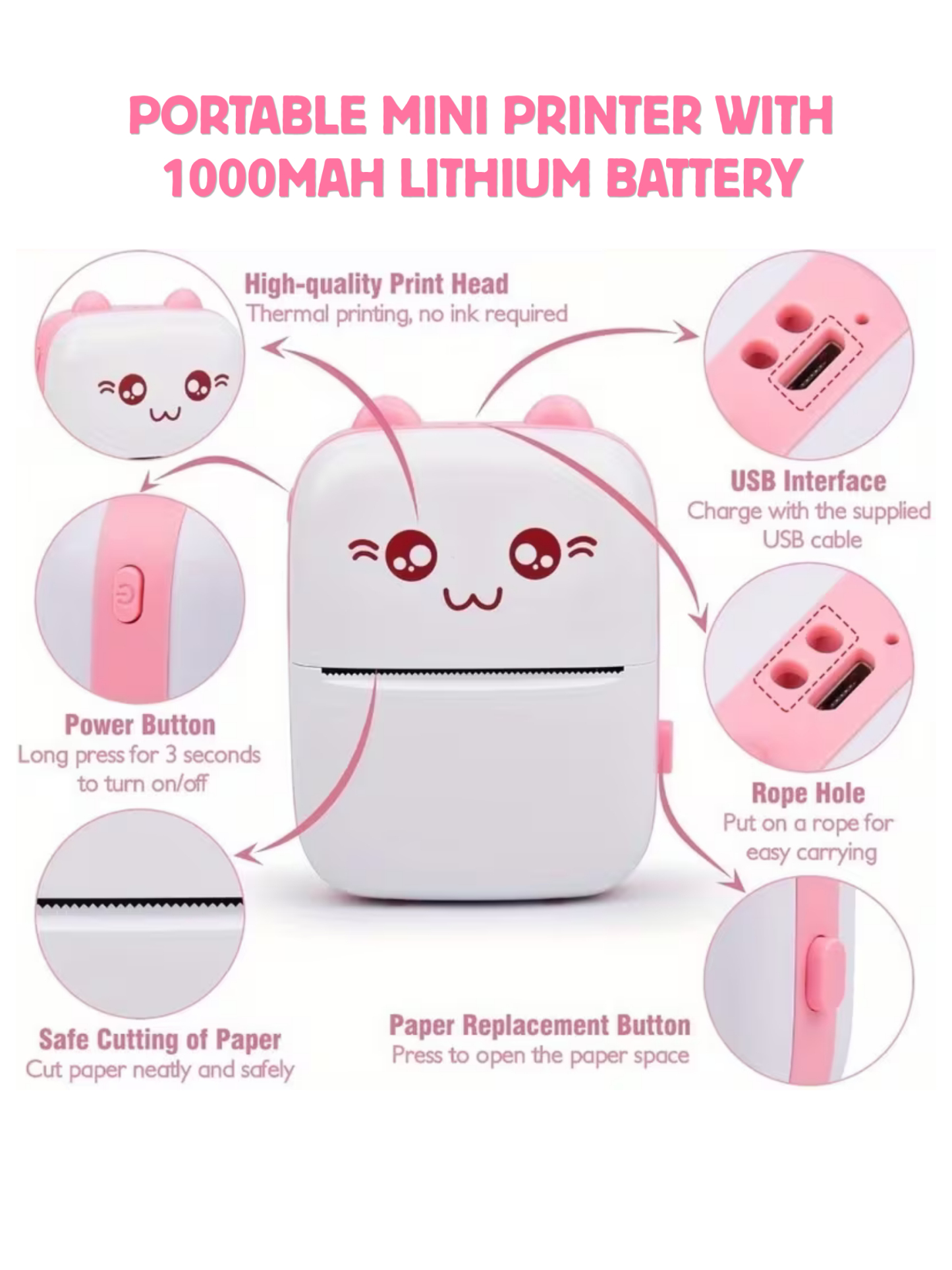 Mini Cat Thermal Bluetooth Pocket Printer