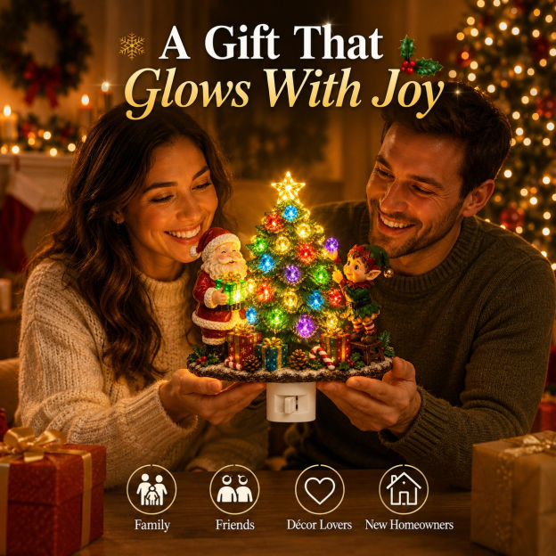Jeweled Christmas Tree Plug-In Night Light