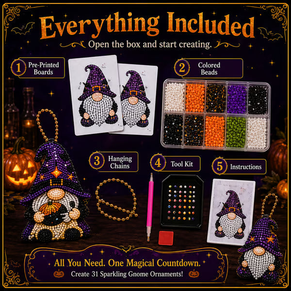 31 Days of Gnome Surprises Halloween Diamond Painting Advent Calendar