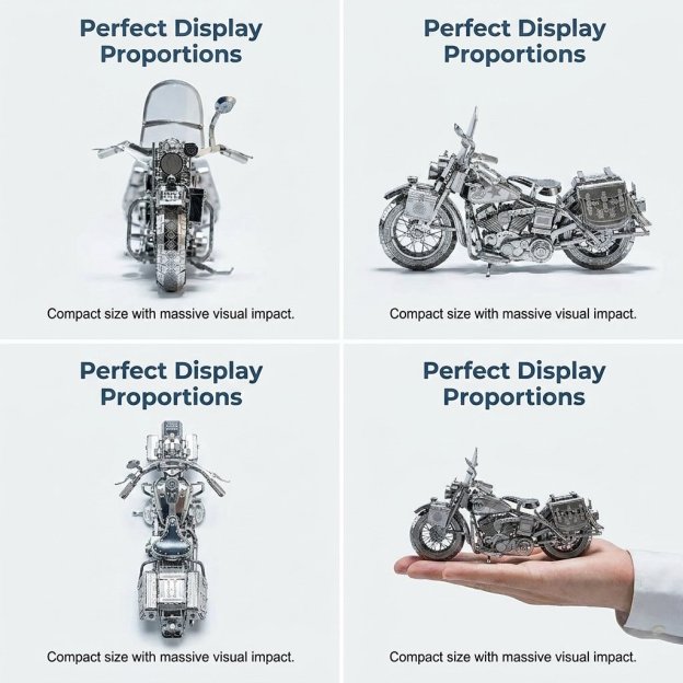 🔥Silver 3D Metal Motorcycle Construction Puzzle