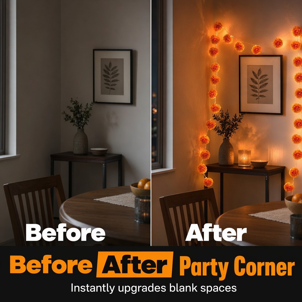Mexican Marigold Flower String Lights