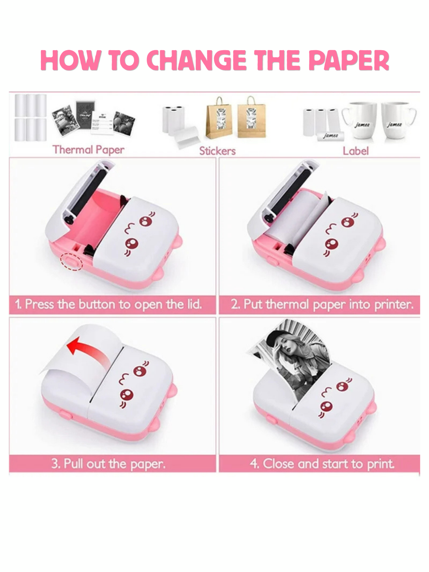 Mini Cat Thermal Bluetooth Pocket Printer