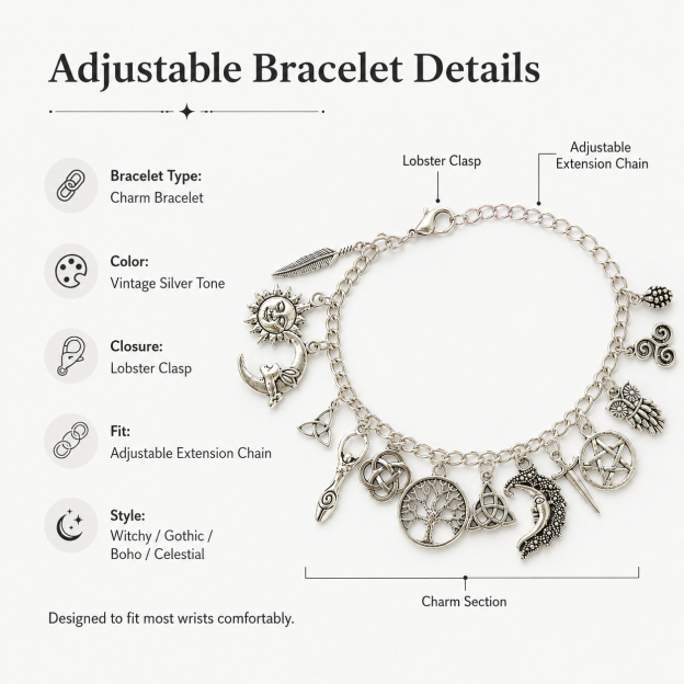 Vintage Witchy Charm Bracelet