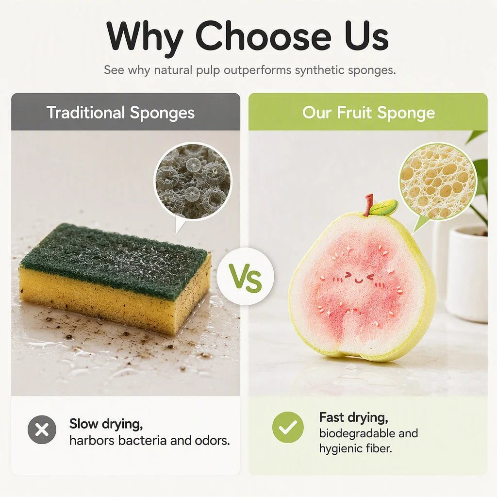 Cute fruit-shaped dishwashing sponge brush