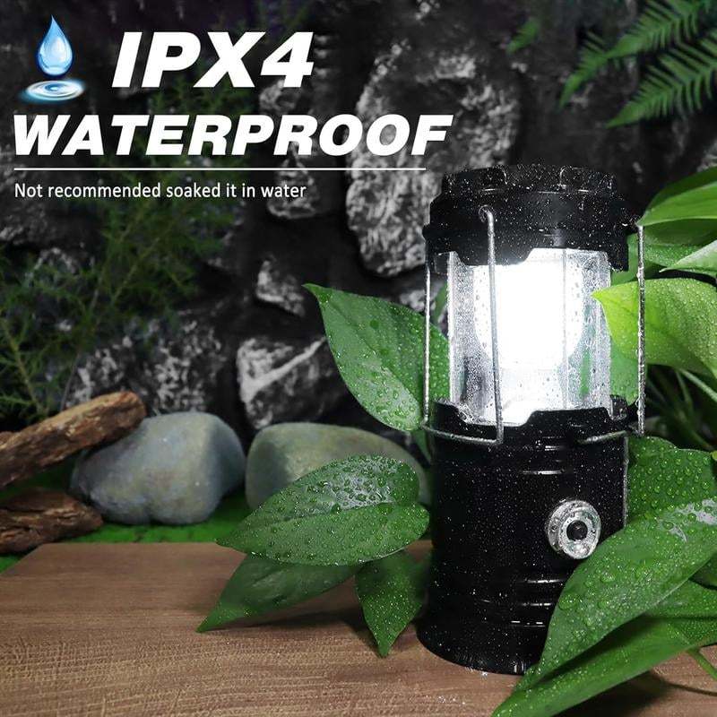 Collapsible Solar Rechargeable LED Camping Lantern & Flashlight
