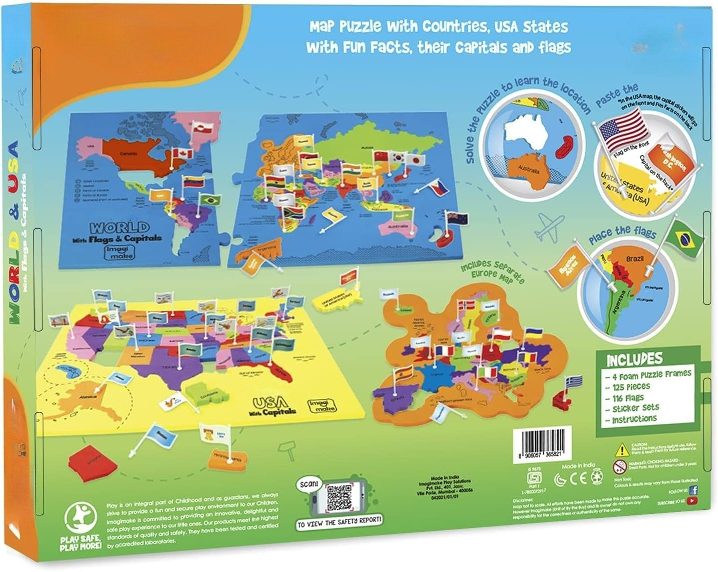 World Map & USA Map Puzzle Set