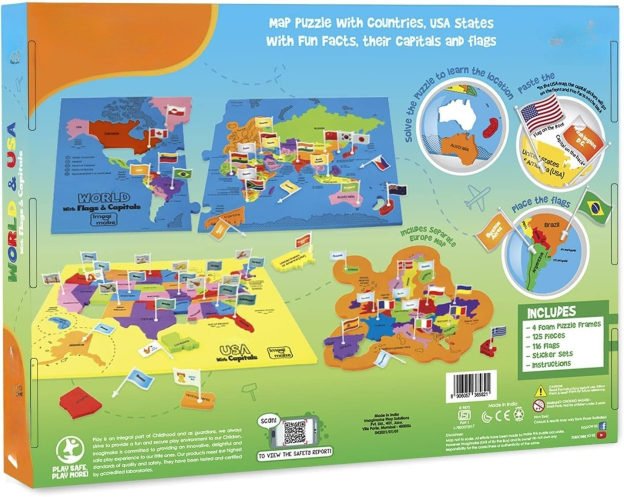 World Map & USA Map Puzzle Set