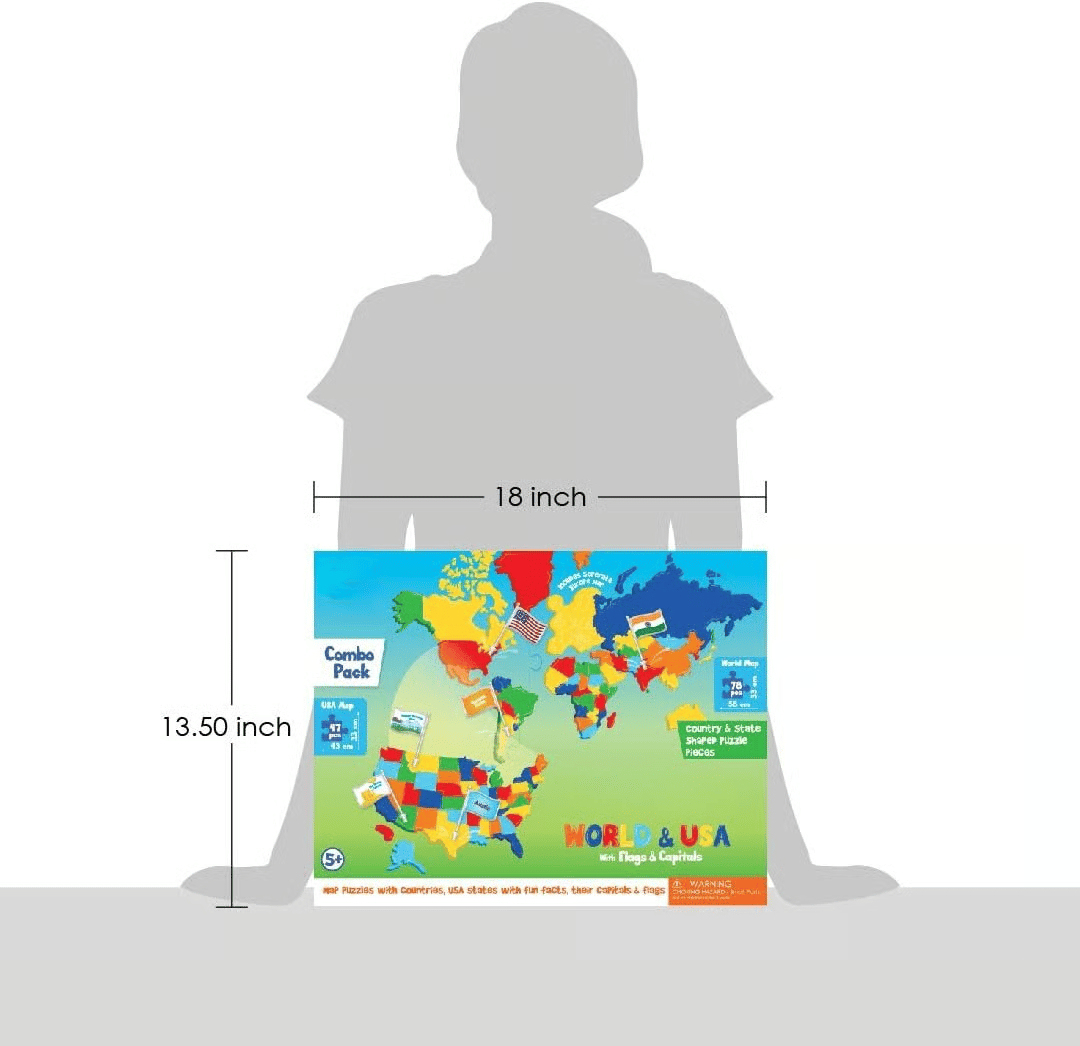 World Map & USA Map Puzzle Set