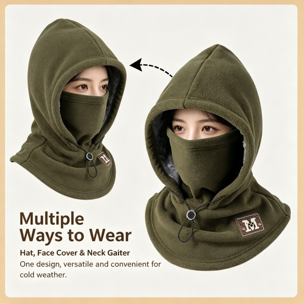 Fleece Double Layer Integrated Hat – Achandise