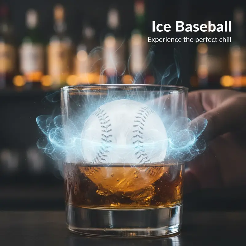 Sporty 3D Baseball Ice Cube Mold – 6-Cavity Food-Grade Silicone Tray for Cooling Beer, Soda, Lemonade & More 🍺⚾