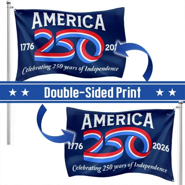 Last Day 49% OFF🔥 250th Anniversary USA Commemorative Flag (3x5 Ft), Double-Sided Embroidered - Celebrate 1776-2026! 🇺🇸