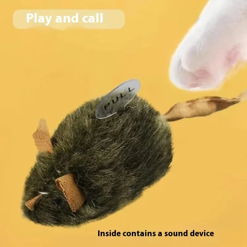 🐭 Interactive Cat Toy – Realistic Squeaky Mouse for Endless Fun! 🐾