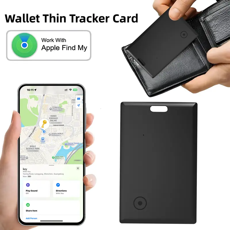 Apple MFi Certified Bluetooth Tracker Card for iPhone 📱 | Find Keys, Wallet & Passport 🔑🎒 | 5-10 Year Battery Life 🔋 | Smart Item Locator & Perfect Gift for Her 🎁