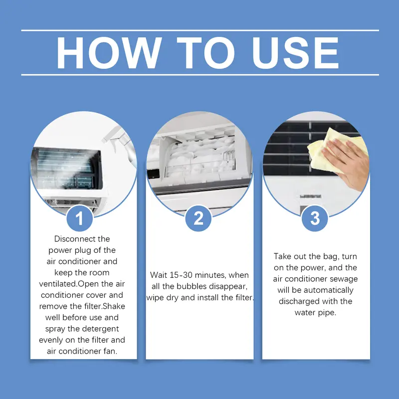 💨 Fast & Easy Air Conditioner Cleaner – No Dismantle ✅ Odorless Foam Deep Clean for Home AC