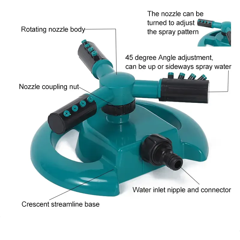 🔥 2026 Best-Selling 360° Automatic Lawn Sprinkler 💦 – 3-Nozzle High-Efficiency Irrigation System for Yard & Garden 🌿 (Water-Saving & Easy Setup)