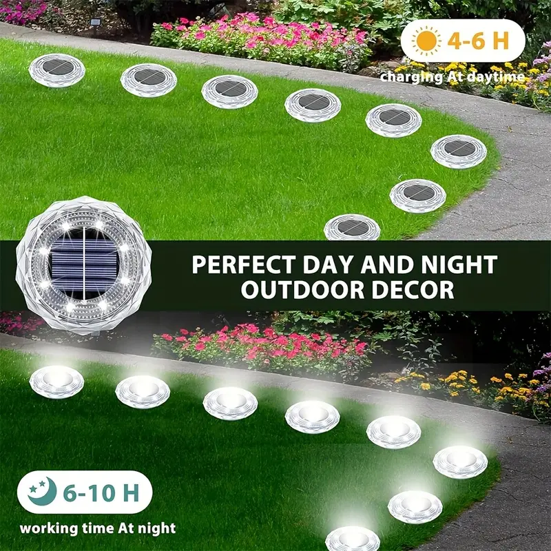 ✨ Solar Outdoor Lights 8 PCS | Waterproof 8LED Lawn Lighting