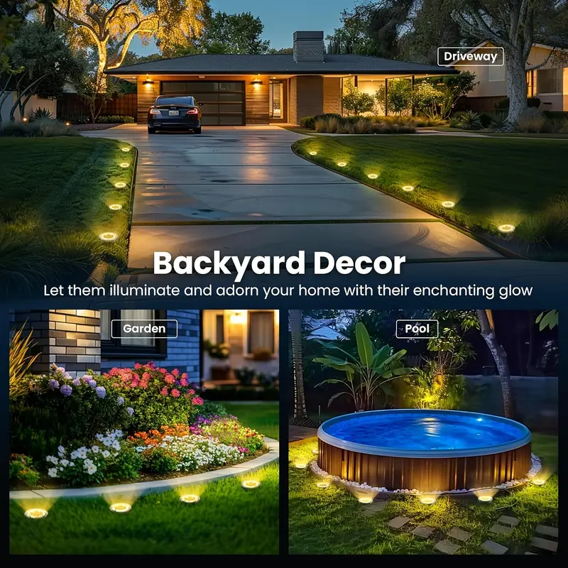 ✨ Solar Outdoor Lights 8 PCS | Waterproof 8LED Lawn Lighting