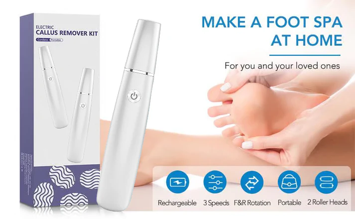🥳2026 HOT SALE🥳💞50K+ SOLD!💥🎁✨ 50% OFF! Electric Feet Callus Remover – 360° roller, 3 speeds. Safe for dry & wet use. USB rechargeable, 100 mins runtime. Baby‑soft feet at home. 🦶💨