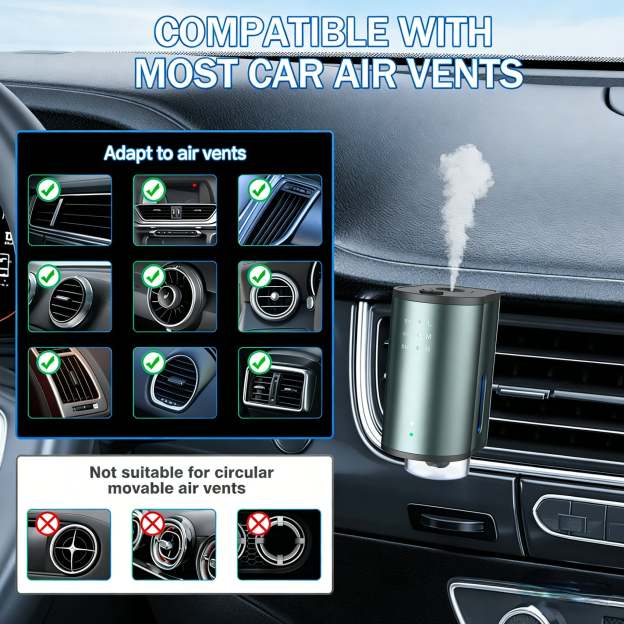 Auto-Aromatherapy Smart Car Air Freshener Diffuser with 3 Scent Options