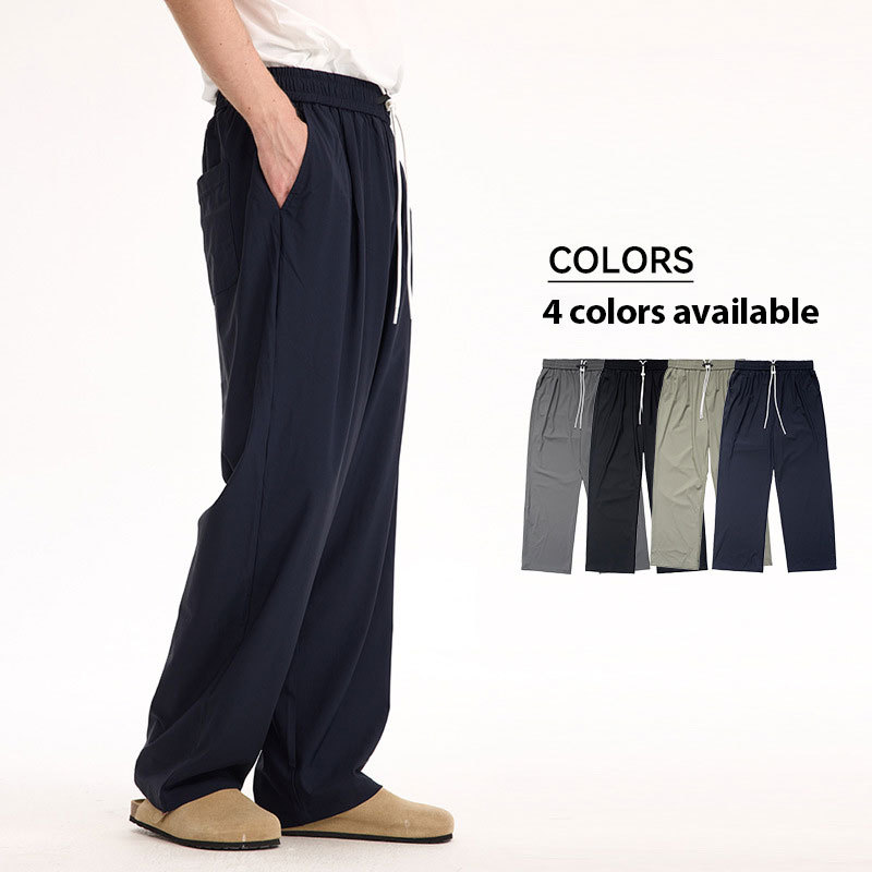 Plaid quick-drying air-conditioning pants high elastic cool loose sports casual straight pants men and women 2025 spring and summer new