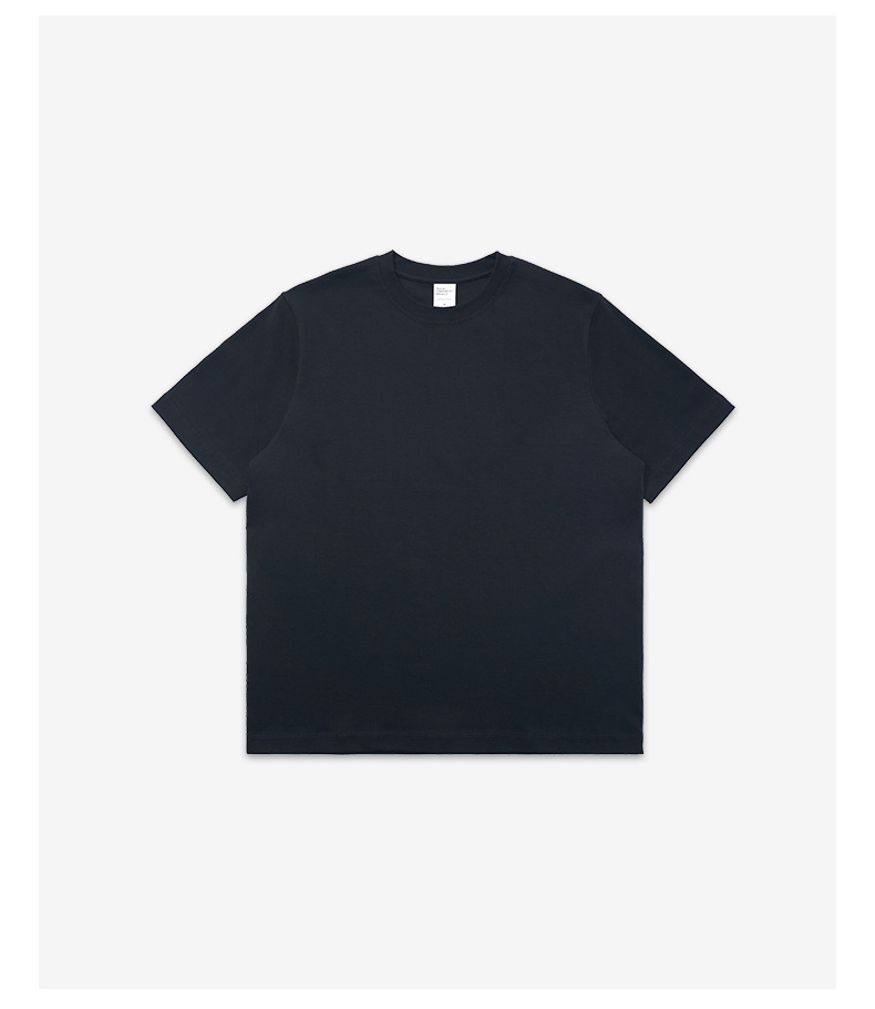 Long-staple cotton old money style straight shoulder cool solid color T-shirt for men