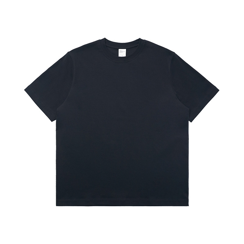 Long-staple cotton old money style straight shoulder cool solid color T-shirt for men