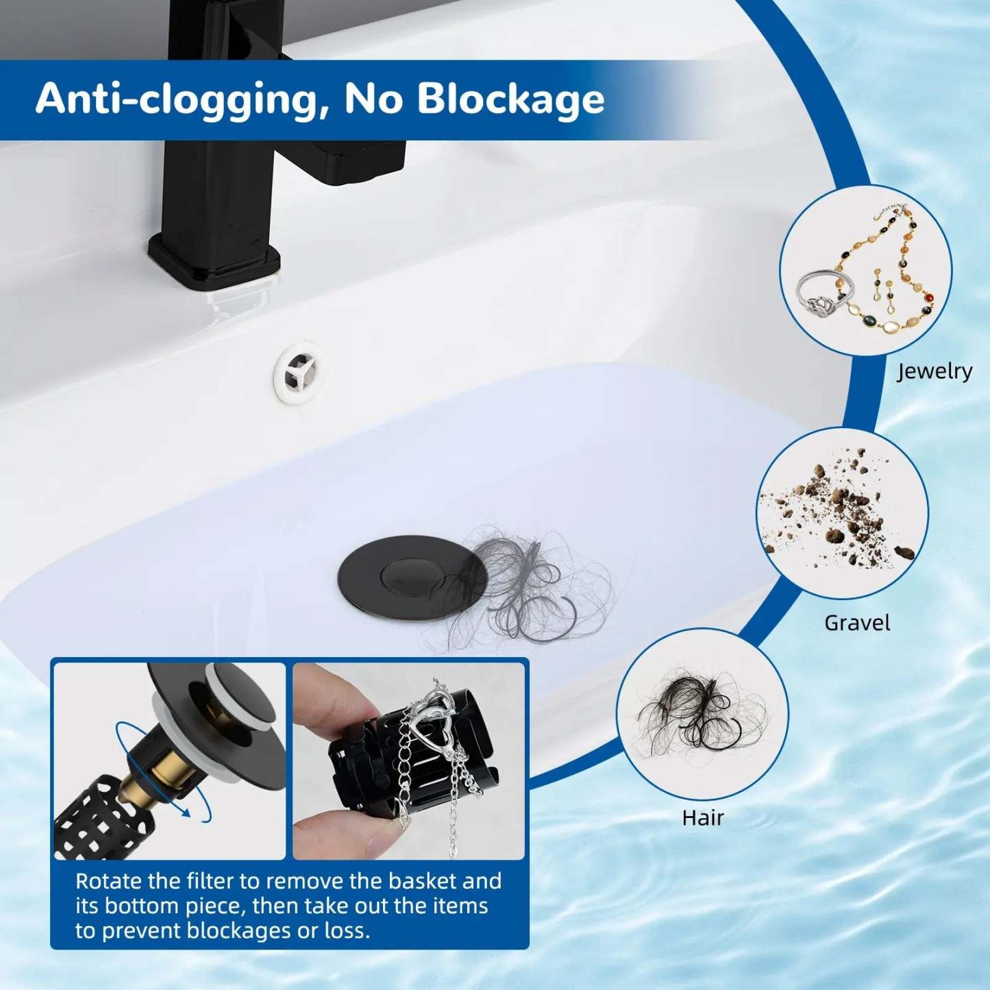 3-in-1 Sink Drain Strainer