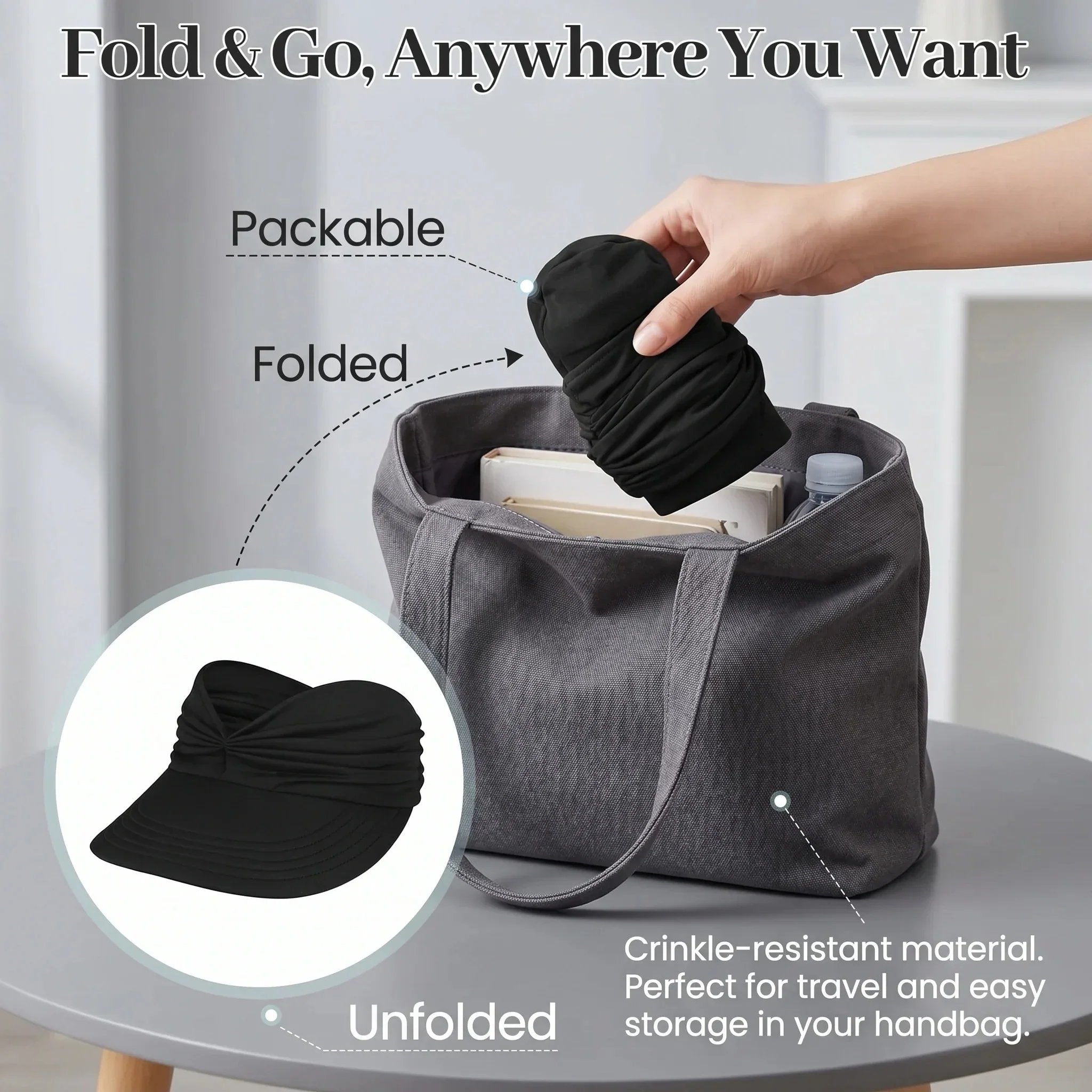 💕👒UPF 50+ Sun Visor Ponytail Hat