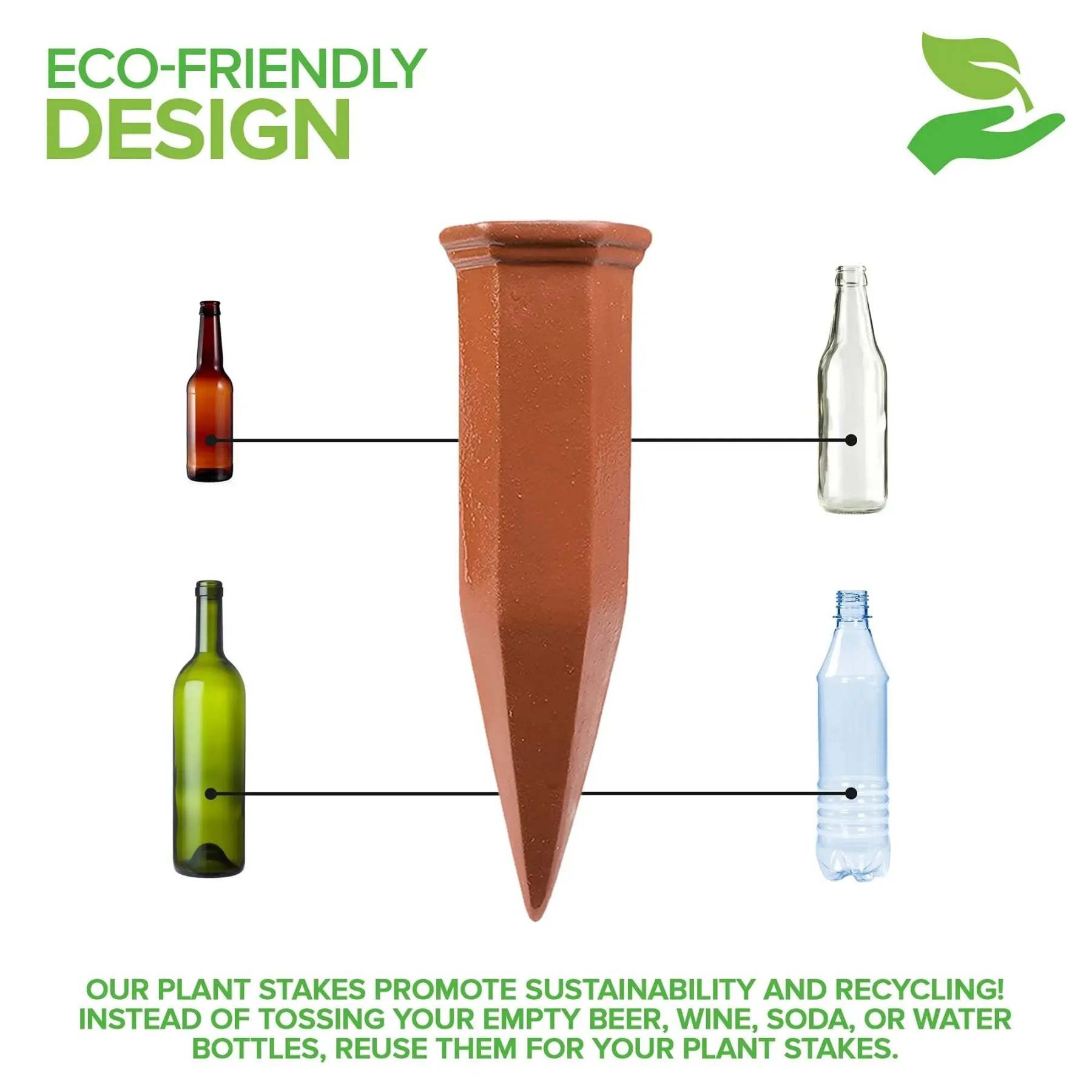 Modern Innovations Self-Watering Terracotta Spikes | 4-Pack