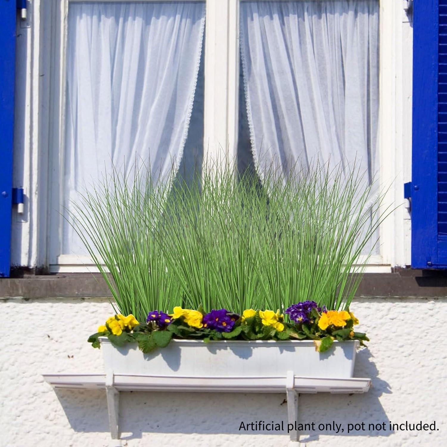 Artificial Wheat Grass Shrub Plants, Plastic UV-Resistant Outdoor Home Decor, 12, 24 or 48 Pieces, Model Xinghao #GLOBAL PICKS