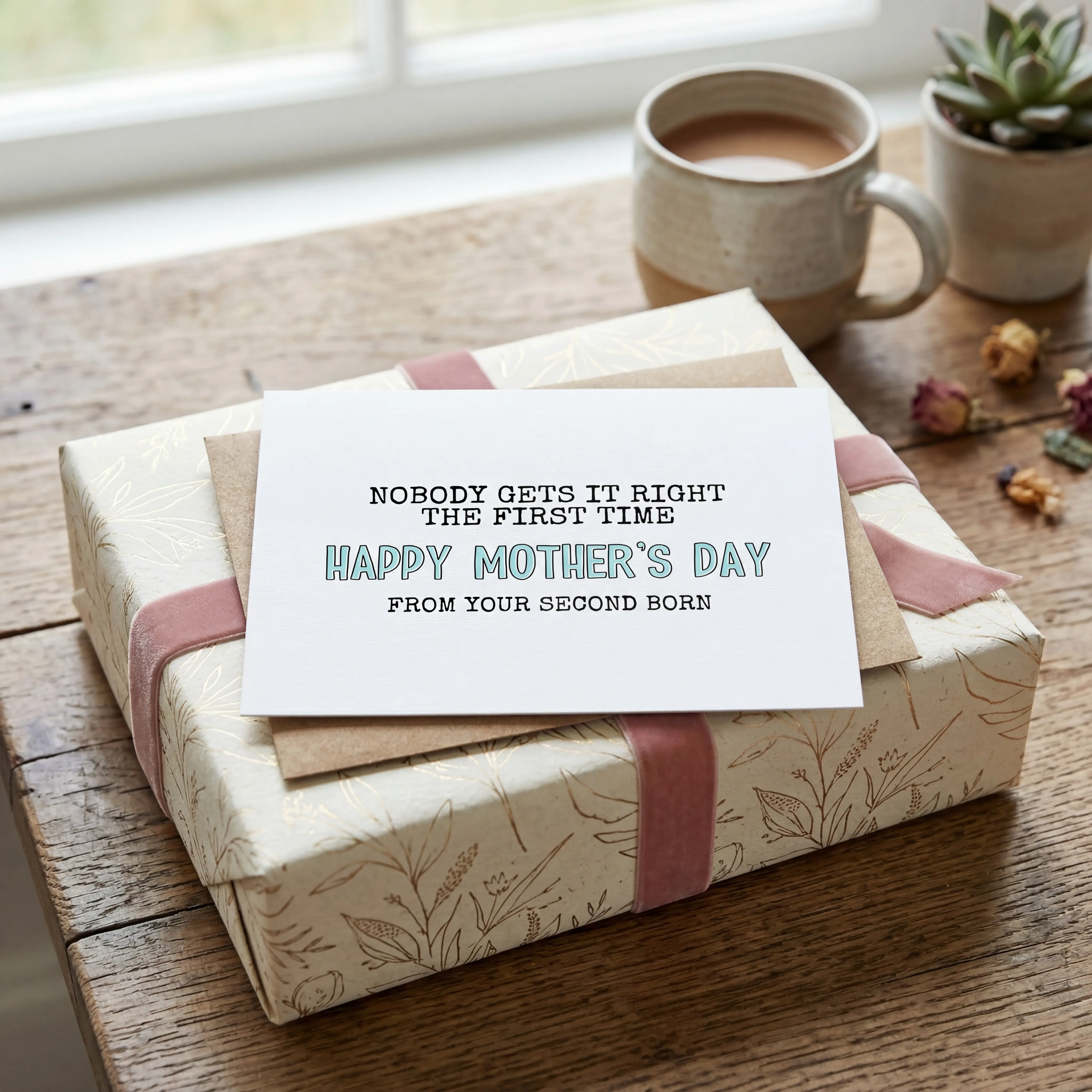 Funny Mother's Day Card From Second Born | Card For Mom | Nobody gets it right the first time | from daughter | From son | Mother's day gift