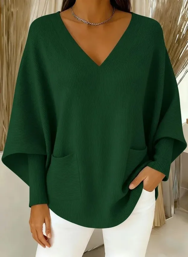 CLEARANCE SALE🔥 Women's Casual Solid Color V-Neck Sweater