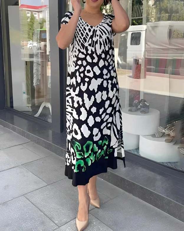 💖Casual Printed Short Sleeve Dress