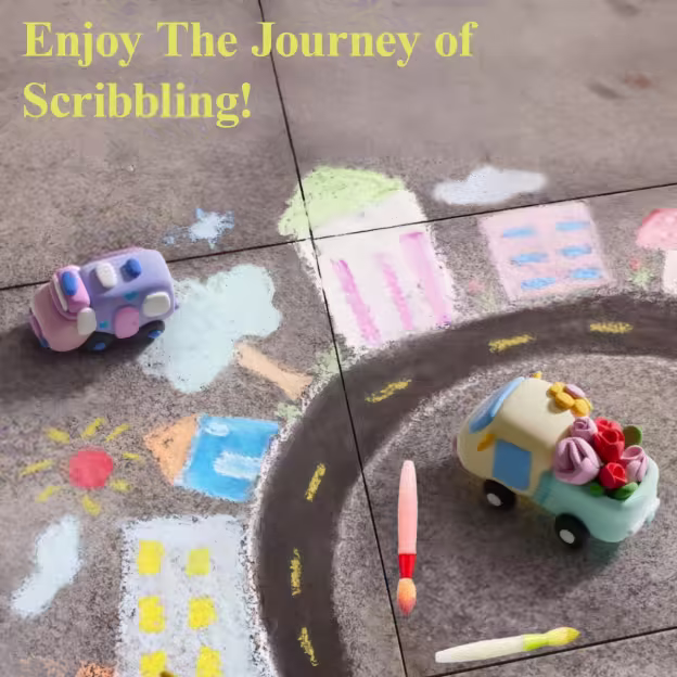 🎨 Reusable Sidewalk Chalk Paint Brushes for Kids 🖌️ – Multicolor Washable Brushes with Liquid for DIY Outdoor Art & Fun 🌈