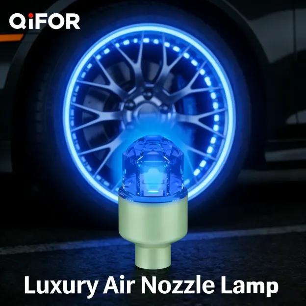 Glow-in-the-Dark LED Tire Valve Caps – Vibration-Activated & Waterproof for Cars, Bikes & Motorcycles 🌙✨