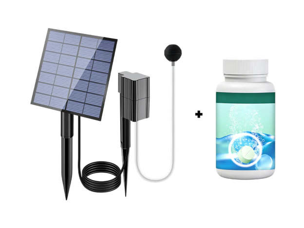 📢📢 ⏰Solar Pond Aerator with Air Pump