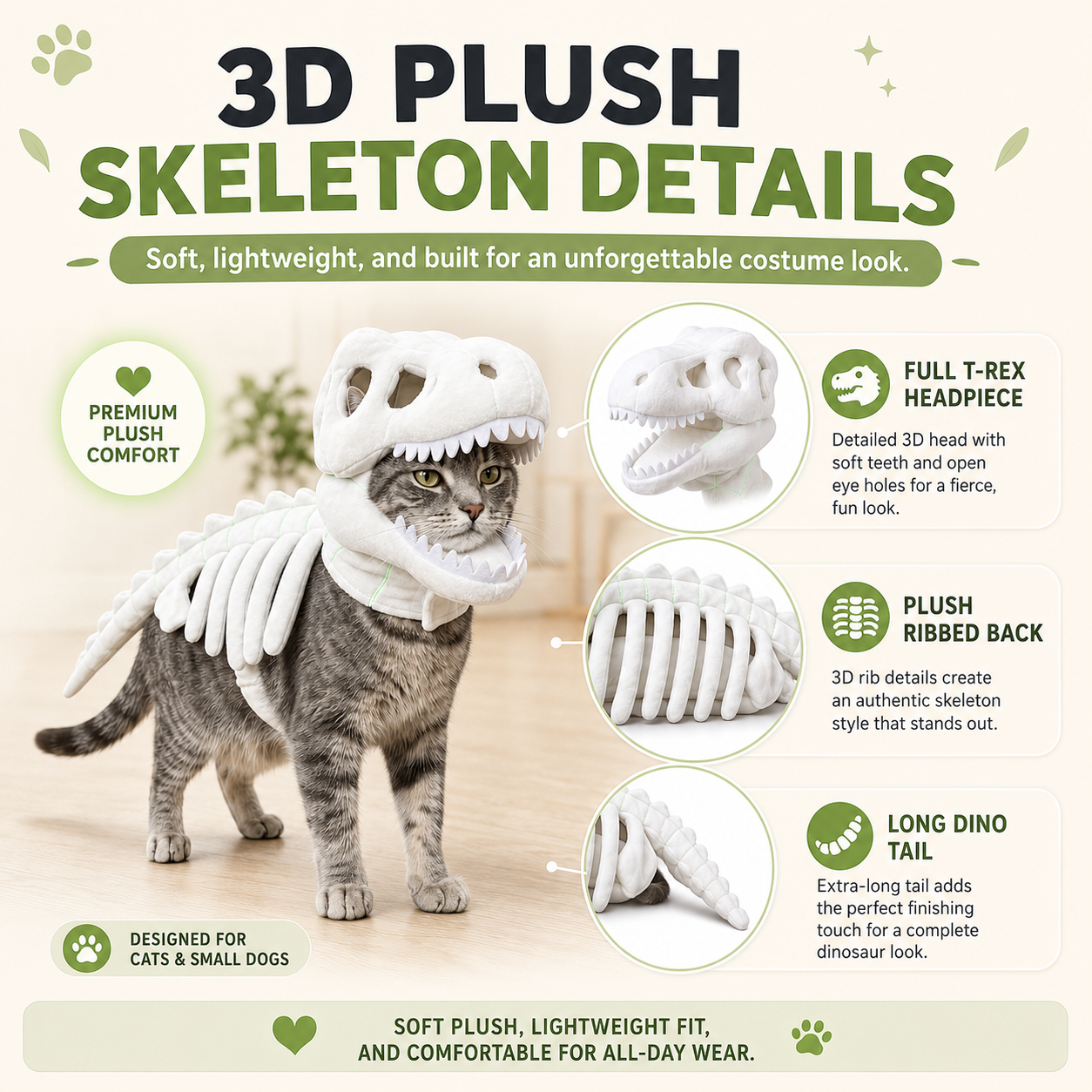 ✨Dinosaur skeleton pet clothing