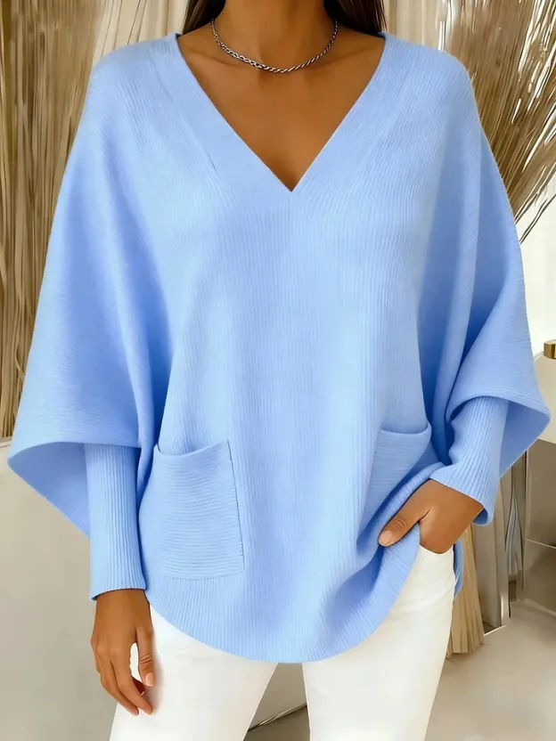 CLEARANCE SALE🔥 Women's Casual Solid Color V-Neck Sweater