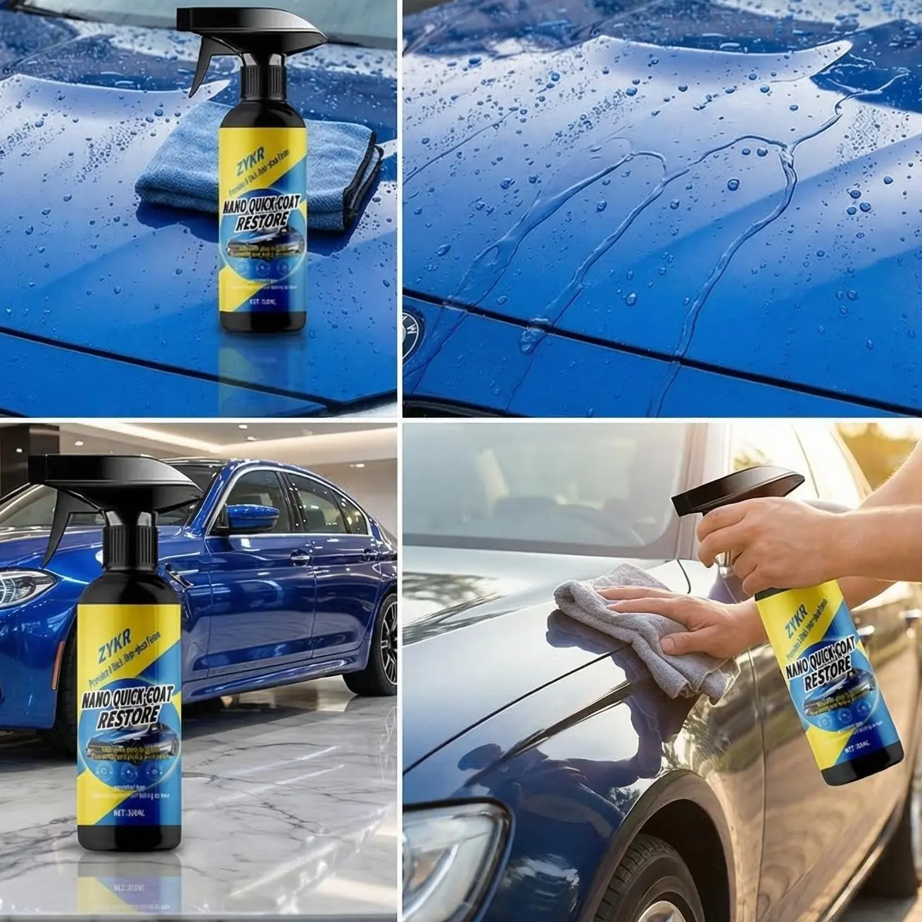 ZYKR Automotive Nano Coating Repair Agent - Spray Coating - Advanced Automotive Coating Agent - With Dust and Water Repellent Properties - Long-lasting and Durable with Gloss, Suitable for Continuous Use. 350 milliliters.