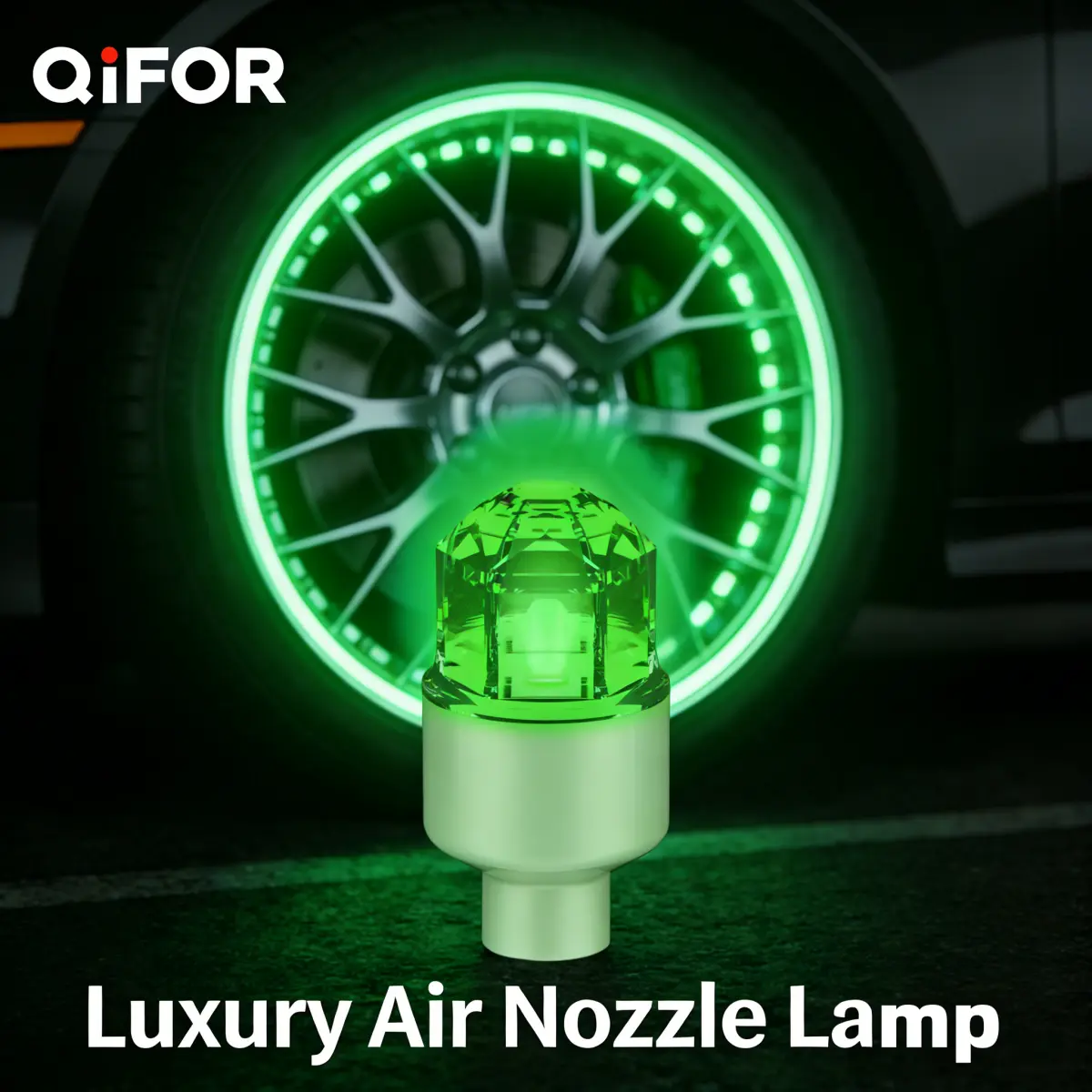 Glow-in-the-Dark LED Tire Valve Caps – Vibration-Activated & Waterproof for Cars, Bikes & Motorcycles 🌙✨