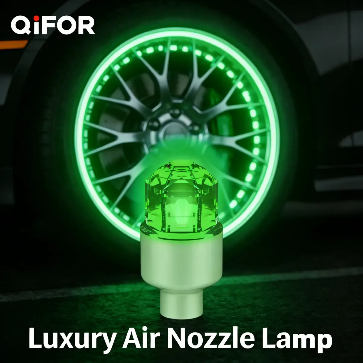 Glow-in-the-Dark LED Tire Valve Caps – Vibration-Activated & Waterproof for Cars, Bikes & Motorcycles 🌙✨