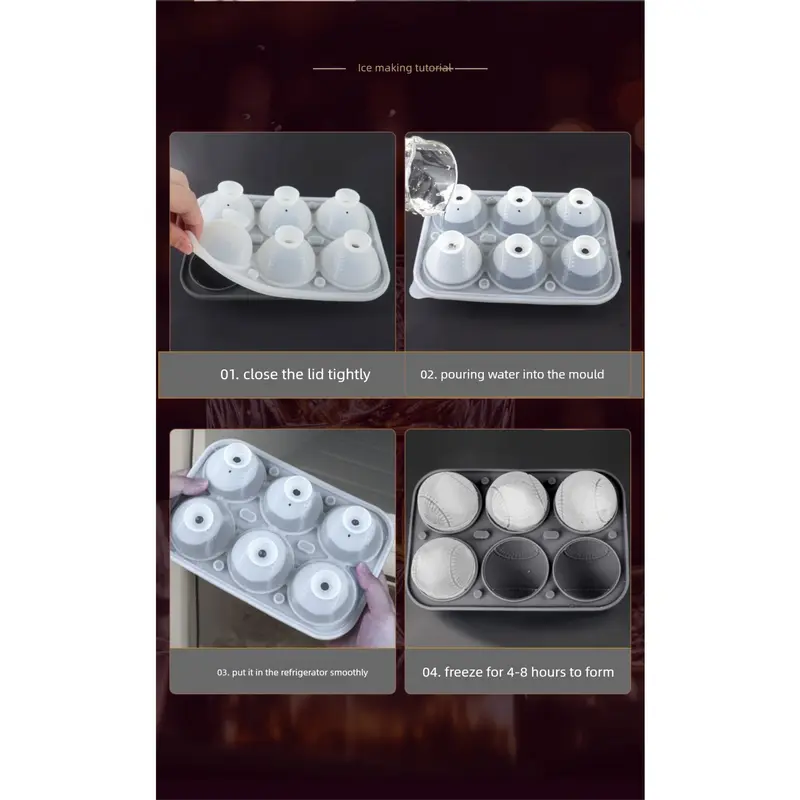 Sporty 3D Baseball Ice Cube Mold – 6-Cavity Food-Grade Silicone Tray for Cooling Beer, Soda, Lemonade & More 🍺⚾