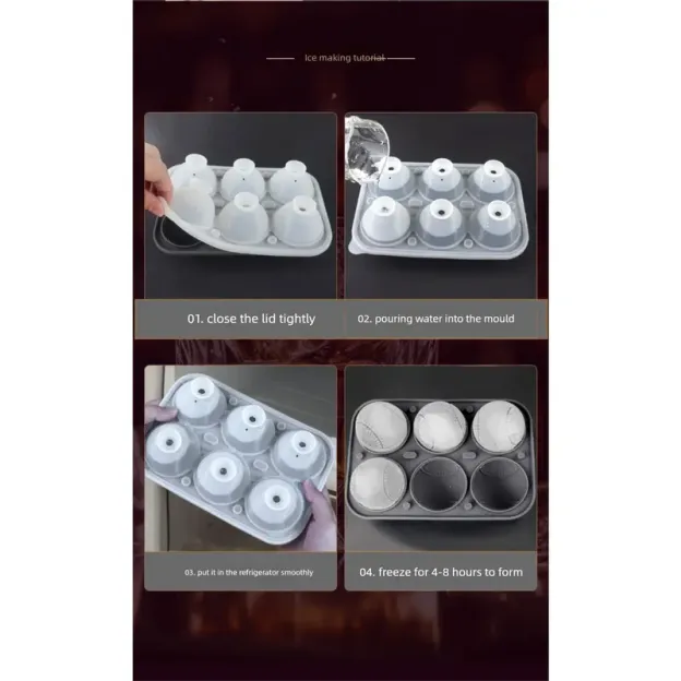 Sporty 3D Baseball Ice Cube Mold – 6-Cavity Food-Grade Silicone Tray for Cooling Beer, Soda, Lemonade & More 🍺⚾