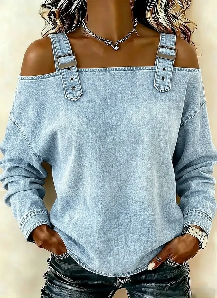 Women's Sleeveless Denim Shirt