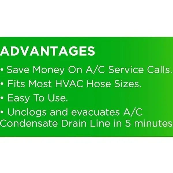 EZVAC AC Drain Line Cleaner – Unclog & Clean HVAC Lines 💨 Universal Fit with Clear Visibility 🚿